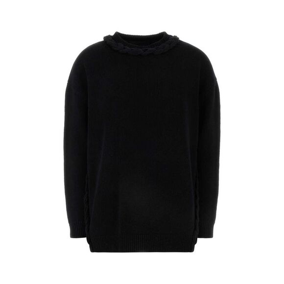 VALENTINO GARAVANI Braided Trim Knit Sweater Women BLACK Sweaters & Knitwear